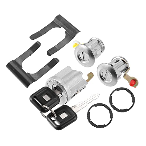 X AUTOHAUX Door Lock Cylinder with Keys for Isuzu NPR NQR NKR ELF 1994-2007 Car Door Lock Ignition Lock Cylinder Key 8-97035-293-0 1 Set