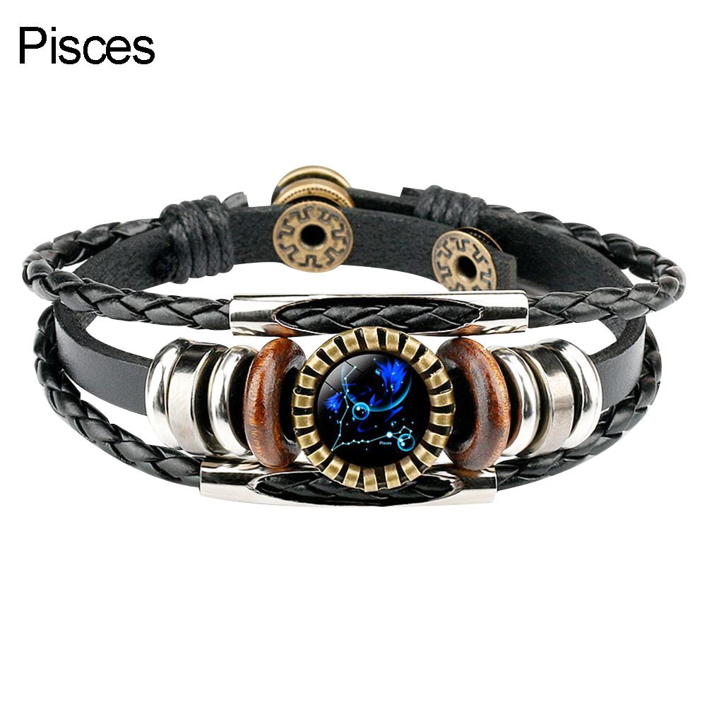 Retro Cupid's Unisex 12 Constellations Braided Multi-layer Bracelet Jewelry AVE