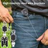 Retractable Badge Holder Heavy Duty Badge Clip Carabiner Keychain ID Card Holder Outdoor Steel Wire Rope Buckle Spring Keyring