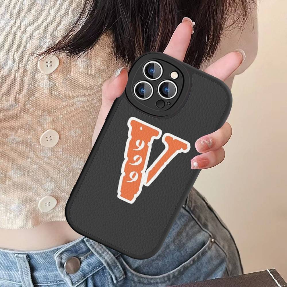 

Luxury V-Vlone V Letter Phone Case For IPhone 16 15 14 13 12 11 Pro Max Plus Soft Leather Cover iPhone 15 plus