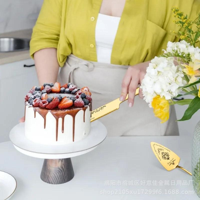 2 ks Nerezový nůž na chleba Vzor Lopatka na dort Banketová párty Narozeniny Svatba Stolní nádobí Oblek