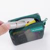 Retro Color Transparent Cosmetic Bag Zipper Toiletry Storage Bag Casual Mesh Makeup Bag  Lady