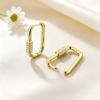 Light Luxury Geometric U Shaped Oval Hoop Earrings For Women Retention Personalized Versatile Jewelry