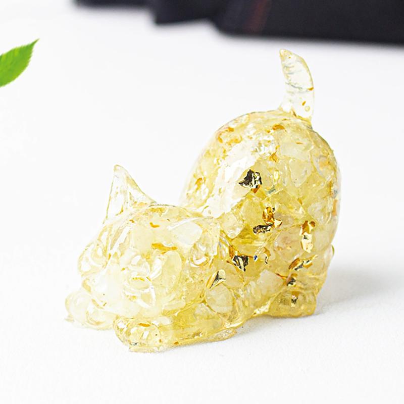 Katze Traditionelle Desktop-Dekoration Wohnaccessoires Tee-Haustier Sammlung Skulptur Handwerk