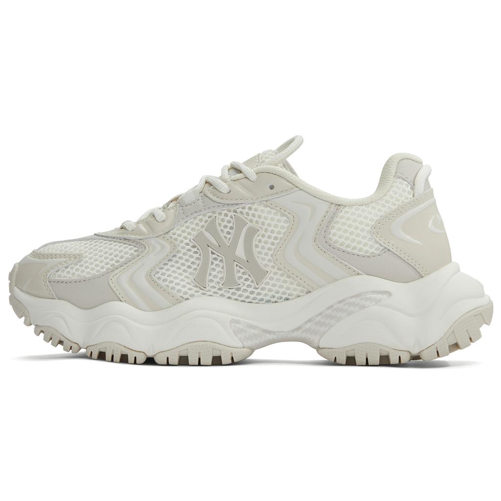 New MLB New York Yankees Anti Slip Wear Resistant Low Top Chunky Sneakers Unisex Ivory 3ASHW075N-50CRS