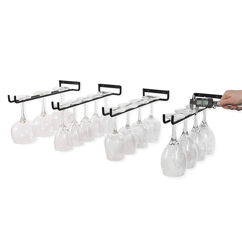 Nástěnný držák na sklenice Vysoce kvalitní černý železný závěsný stojan na poháry Sklenice na víno Bar