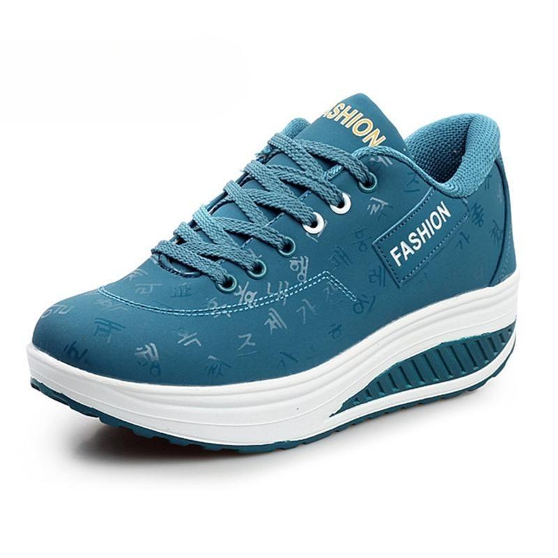 Women Fashion Sport Comfortable Breathable Ladies Smooth Shoes Casual Thick Bottom Shake Shoes