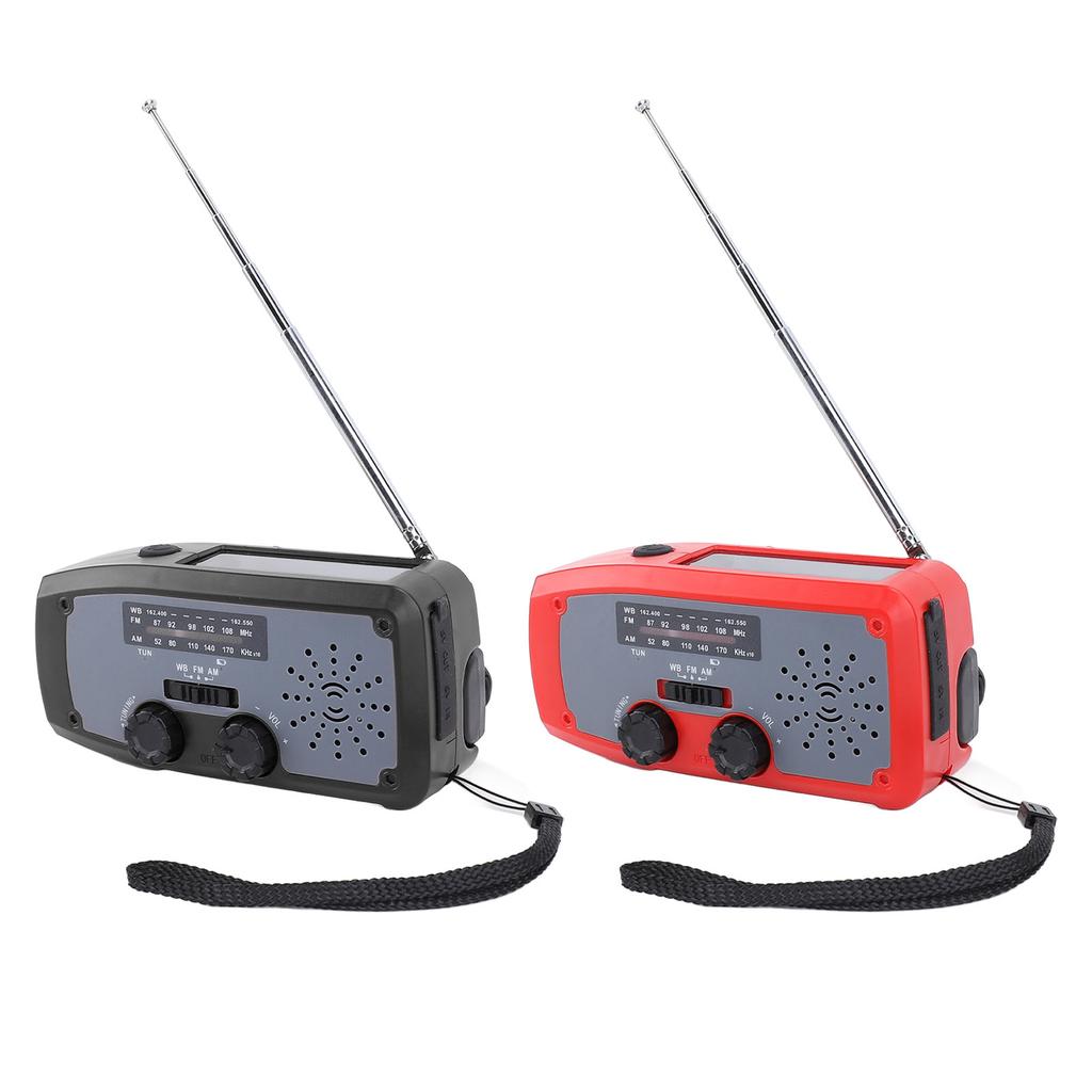 Radio portabil de urgență cu manivelă, cu lanternă LED, AM FM NOAA, radio meteo portabil cu baterie de 2000 mAh