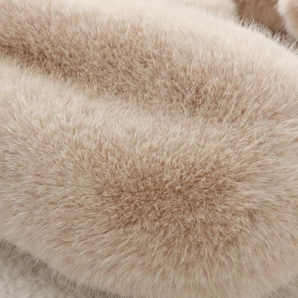 1pair Thickened Plush Gloves Soft Winter Mittens Simple Full-Finger Gloves Women