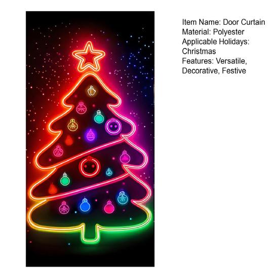 Banner Cortină de Ușă Luminoasă de Crăciun Decor Festiv de Sărbători pentru Ușa din Față Petrecere Pridvor Semn Agățat