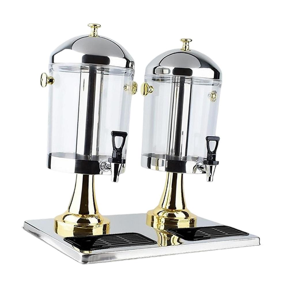 Large Beverage Dispenser with Faucet Stainless Steel Water Jug Transparent Party Drink Container for Events