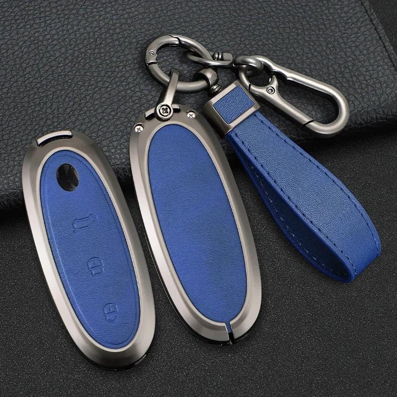 2024 Zinc Alloy+Leather Car Key Case Cover Shell For Dongfeng NAMMI 01New Engery High Level Keychain Protective Accessories
