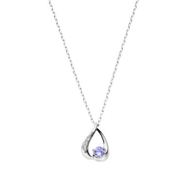 Vendome Aoyama December K10 White Birthstone AJBN147440TA [Official] Necklace, Birthstone, Gold, Tanzanite, Diamond,