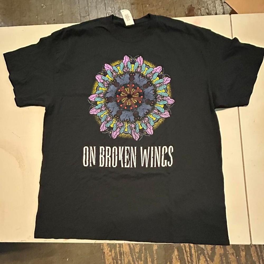 Винтаж Футболка группы On Broken Wings los angeles Хлопок Унисекс Концертный S - 5XL MQ084 Унисекс Футболка XXXXL