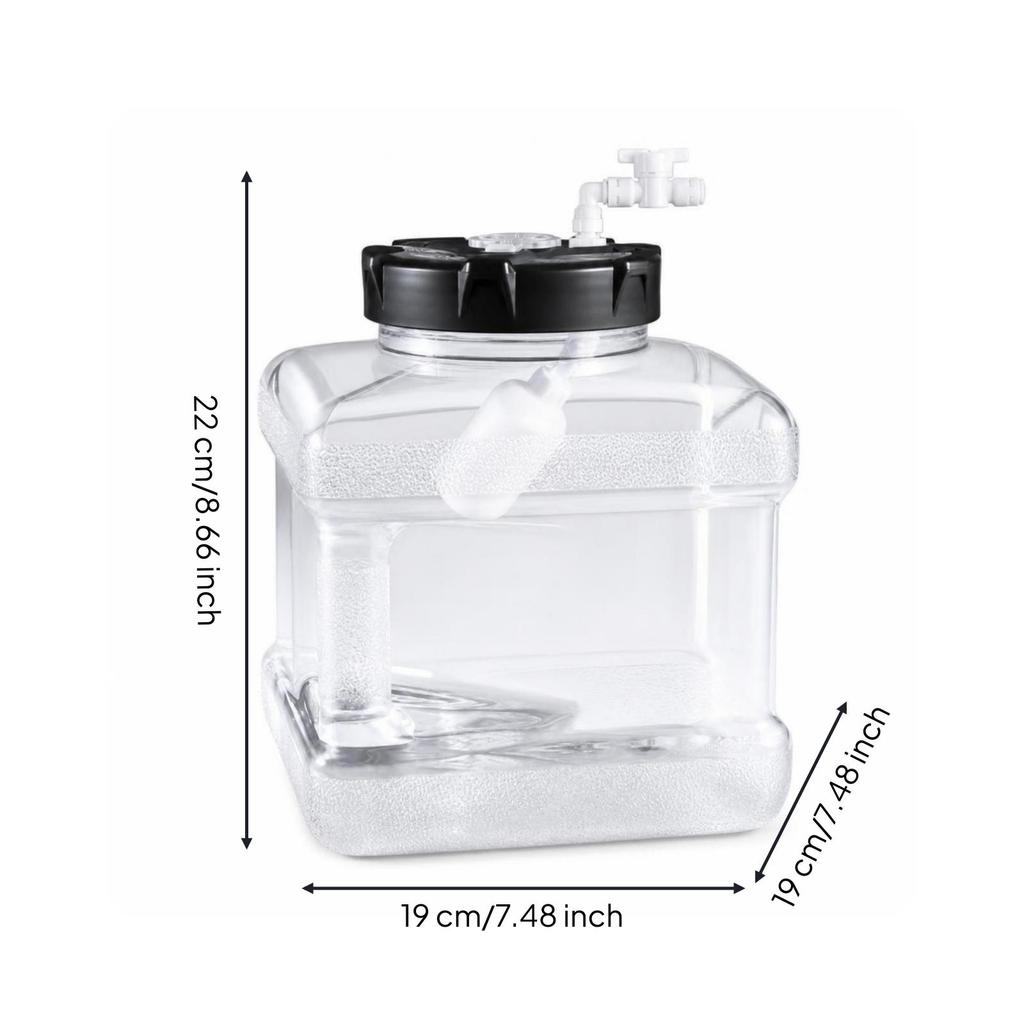 Water Container with Automatic Valve Transparent Square Lid
