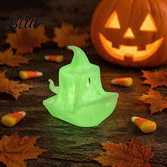 Realistic Halloween Display 3D Printed Boat Figurine Spooky Ghost Pumpkin Ship Figurine Statue for Party Tabletop Home Decor