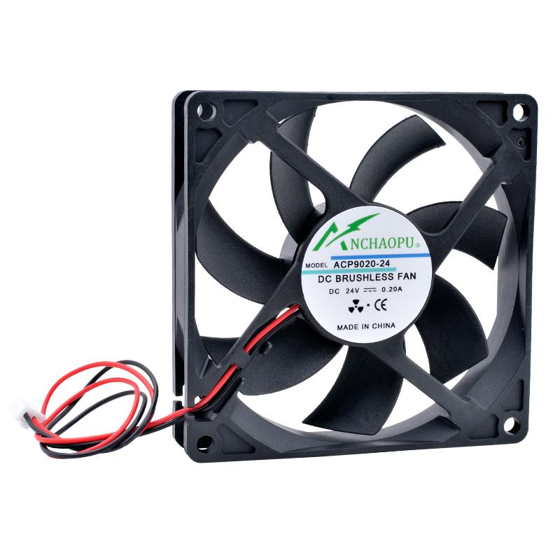 ACP9020 High Speed Cooling Fan 92mm 9.2cm DC12V 24V 2pin Chassis CPU Power Charger Fan for Computer Hardware Cooling System