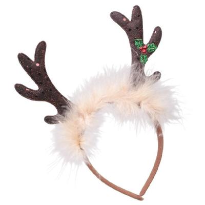 Christmas Plush Antler Headbands Lightweight Hair Accessory For Family Holiday Gatherings Photo Props Costumes