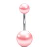 Stainless Steel Pink Dot Drill Navel Ring Nail Butterfly Zircon Simple Navel Buckle Piercing Ornament
