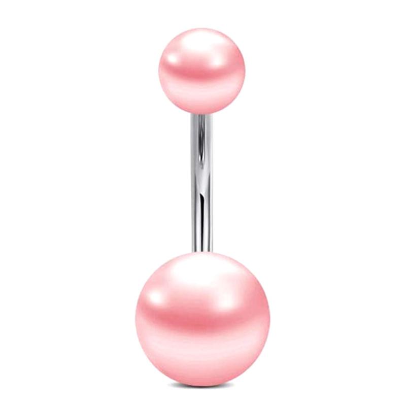 Stainless Steel Pink Dot Drill Navel Ring Nail Butterfly Zircon Simple Navel Buckle Piercing Ornament