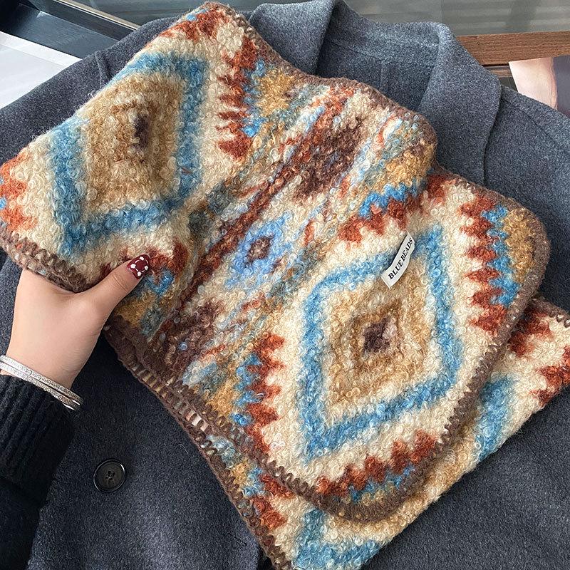 

Двусторонний шарф Zunsu с леопардовым принтом из искусственной шерсти для женщин - Теплый, Модный, Ретро осенне-зимний аксессуар 160*30cm