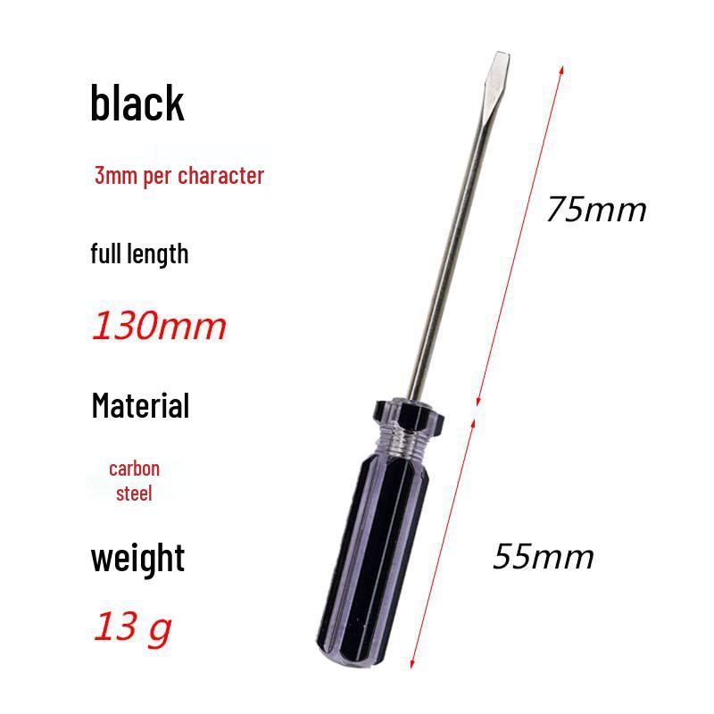 3mm Extended Phillips & Flathead Carbon Steel Screwdriver with Color Strip Handle - Super Hard Industrial Grade Household Tool