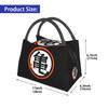 DBZ Kanji Print Thermal Lunch Bag Women Portable Insulated Cooler Bag for Picnic Beach Work Reusable Packed Oxford Lunch Box
