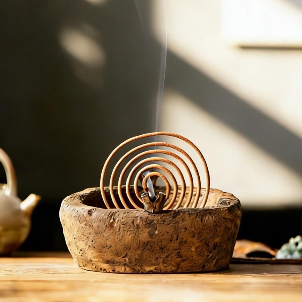 Fragrance Holder Imitation Stone Mosquito Coil Tray Resin Vintage Incense Holder Decorative Incense Burner Farmhouse