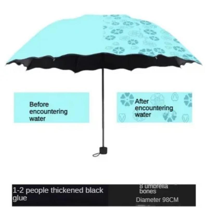 Portable Umbrella Creative Water Flowering Umbrella Ruffled Sunny and Rain Umbrella Windproof UV-proof Manual Vinyl Umbrella