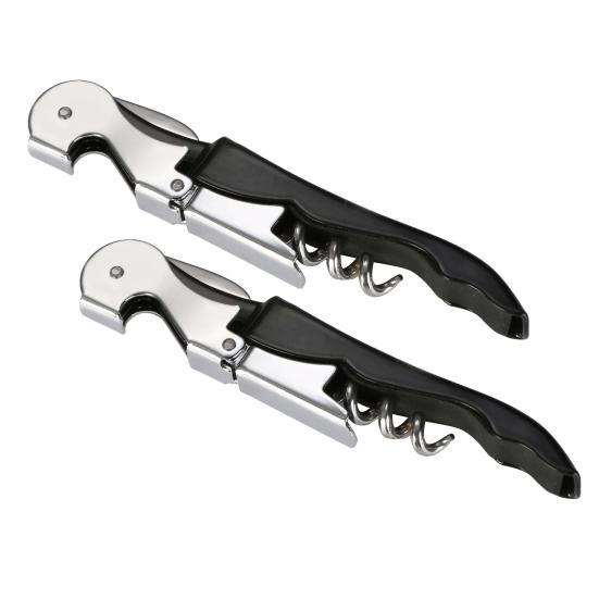 2Pcs Bottle Opener Stainless Corkscrew 3-in-1 Steel Lever Corkscrew