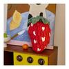 MOKOYA Fluffy Berry Stylish Strawberry Body Pillow, Soft Chenille Weave, Cute, Hand-knitted, Chewy Cushion, Strawberry, Red