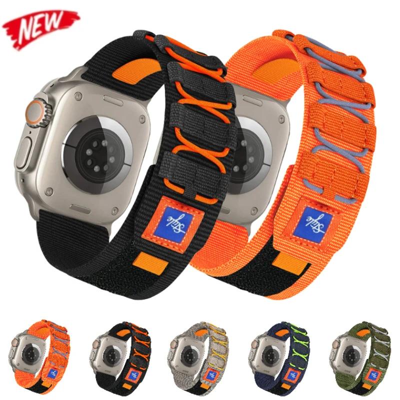 Nylon Five Loop Strap for Apple Watch Ultra/2 49mm 10 9 8 7 6 5 4 SE Sports Bracelet Band iWatch 45mm 44mm 42mm 46mm 41mm Correa