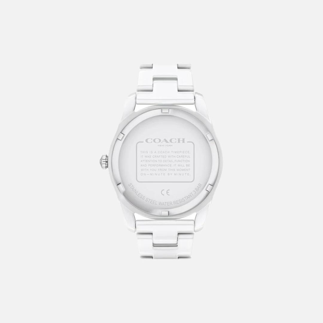 COACH Preston Белый Керамический Браслет Белый Циферблат Женские Часы Отличный Подарок 14503771 серебряный