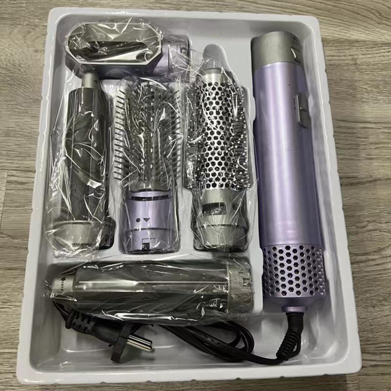 Sèche-cheveux 5 en 1, ensemble de peignes chauds, fer à friser automatique, outil de coiffure multifonctionnel