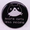 More Meows Less Humans Cat Cult Brooch