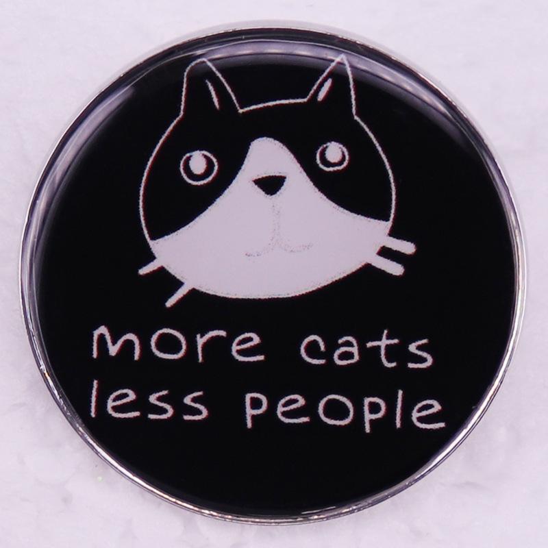 More Meows Less Humans Cat Cult Brooch серебряный