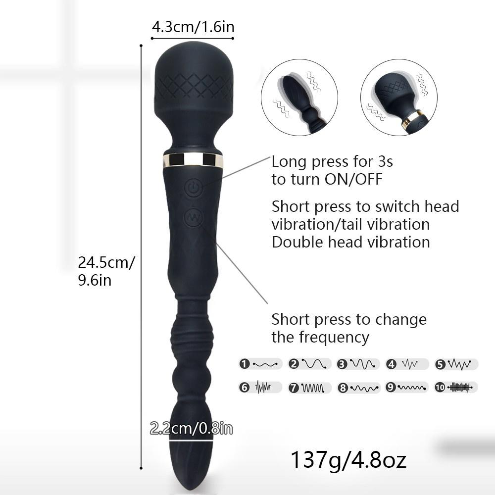 Magic Wand Vibrator Big Heads AV Body Massager G Spot Clitoris Stimulator USB Charging Female Masturbator Sex Toys for Woman