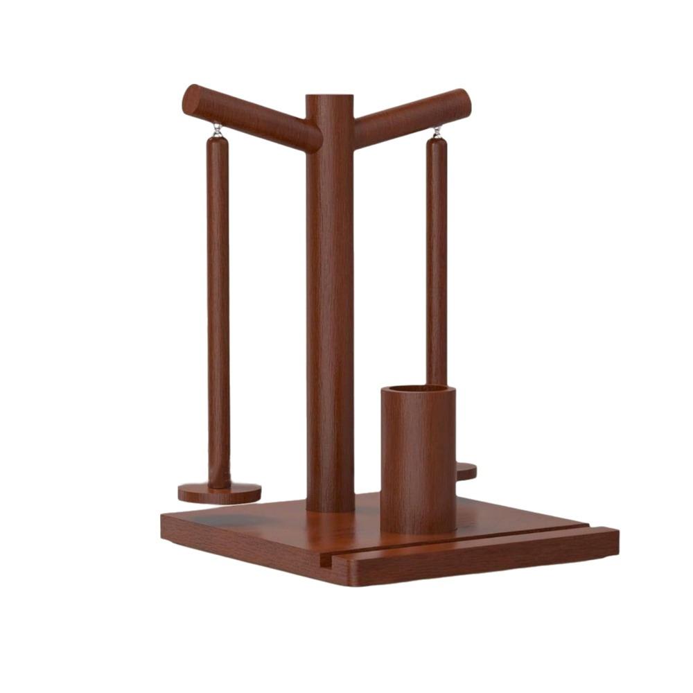 

Large Wooden Yarn Holder Handmade with 2 Axle Crochet Yarn Holder with Phone Holder DIY Magnetic Thread Spool Knitting Project коричневий