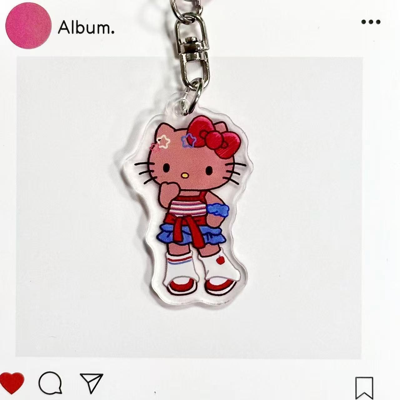Long-legged Hello Kitty Keychain: Cute Funny Pendant & Backpack Clip Acrylic Ornament
