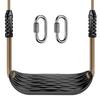 SELEWARE Plastic Swing Tree Swing Set with Adjustable Rope and 2 Heavy Duty Playground Swing Set Accessories for Kids Indoor Outdoor Black Seat,