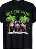 Flamingo Christmas Deck The Palms T-shirt