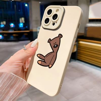 Teddy Bear Pattern Phone Case Suitable for iPhone 17 16 15 14 13 12 11 Pro/Max/Plus Anti Drop and Shockproof Back Cover