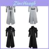 Retro Long Woolen Coat With Split Design For Stage Plays And Fashion Shoots