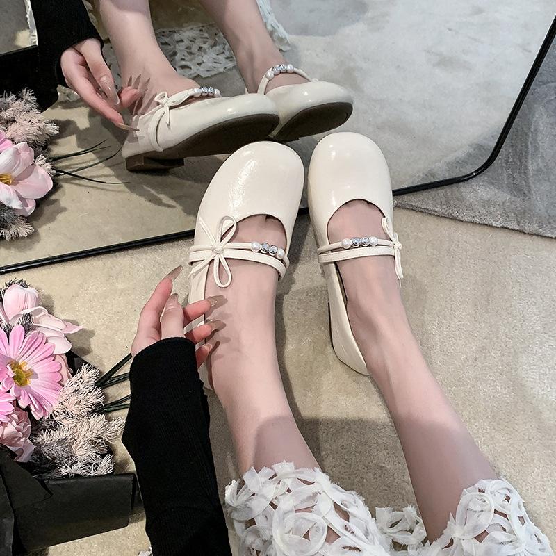 Flat-bottomed Fairy Wind Gentle Single Shoes Female Summer 2025 New Versatile Skirt Evening Shoes One Pedal Doudou Shoes