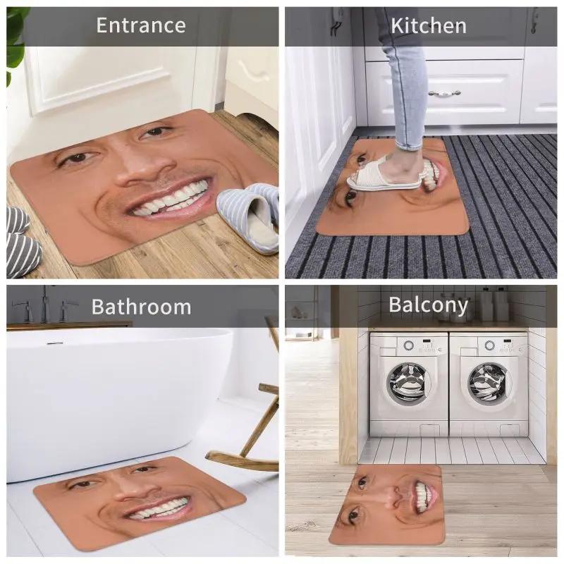The Rock Dwayne Meme Front Door Mat Anti-Slip Outdoor Quick Dry Doormat Kitchen Bedroom Entrance Rug Carpet