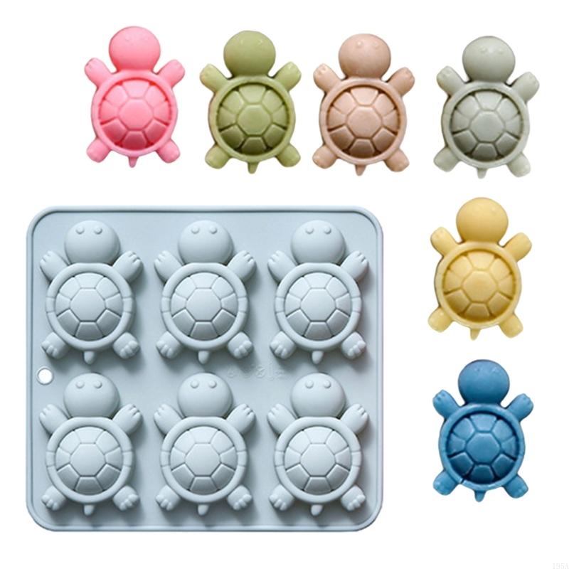 Large Capacity Silicone Mousse Cake Mold 6 Cavity Turtles Chocolate Baking Mould Bakewares for Parties and Celebration