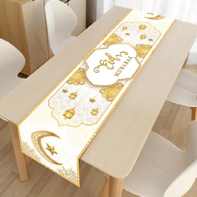 Eid Mubaraks Tablecloth Islamic Muslims Party Supplies Handmade Table Runner Table