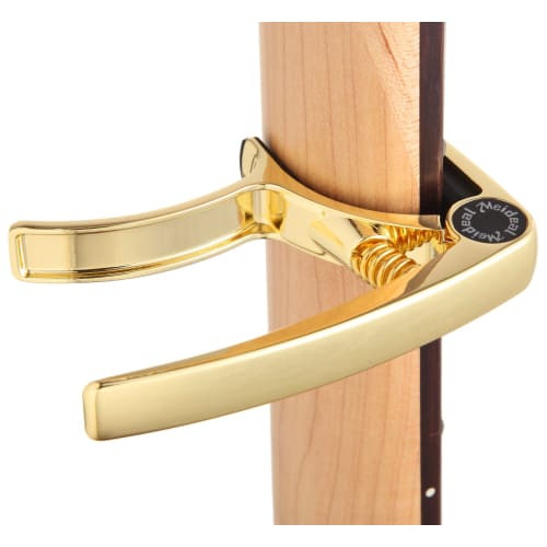 Phoenix One-Touch Guitar Capo Tasto [Zinc Alloy Model] 3-Piece Set: Maintenance Fiber Cloth, Manufacturer's Warranty, and Gold Metallic Finish for Fol