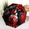 Beauty and Samurai  Pattern, Automatic Folding Umbrella, Portable and Foldable Design, 8 Ribs, a Christmas or Birthday Gift.