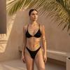 Bikini Set Halter Neck Adjustable Strap Quick Drying Elastic Two Piece Swimsuit Side Tie Bottoms for Comfortable Fit Beachwear Bathing Suit